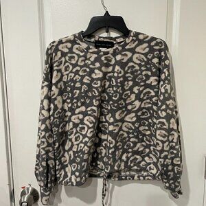 know one cares Leopard Print Pullover